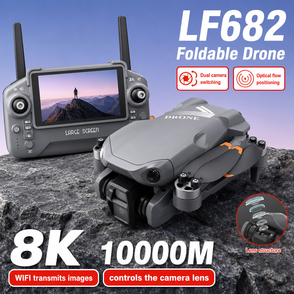 Home Security Cameras Outdoor - Drone Aereo LF682 con Doppia Fotocamera