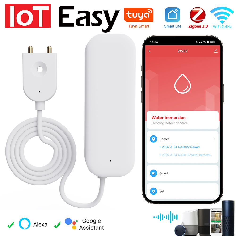Home Security Business - Tuya WiFi ZigBee Sensore acqua Allarme