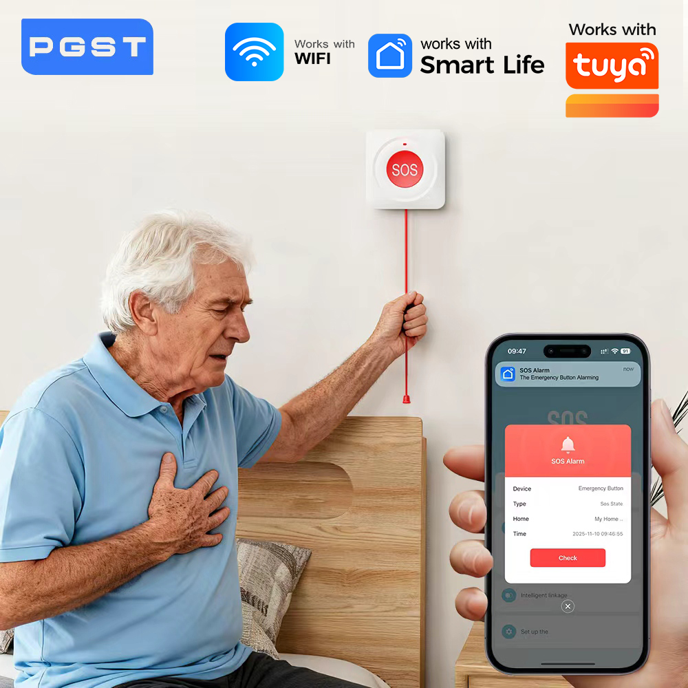 Home Security Business - Pulsante SOS WIFI Zigbee Compatibile con