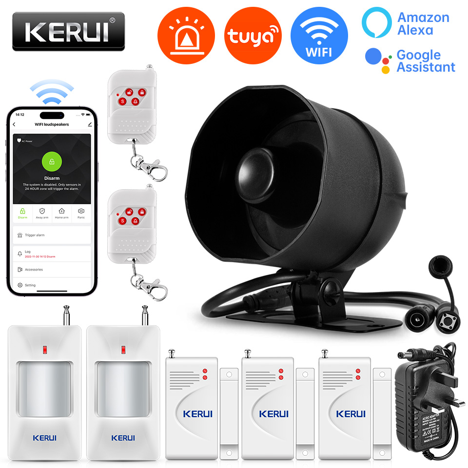 Home Zone Security App - KERUI 120db Sistema di Allarme Suono