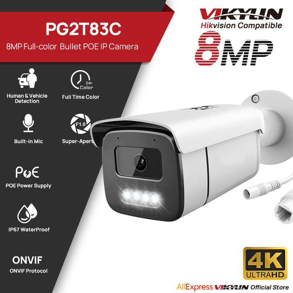 Home Security Options - Telecamera IP Bullet Vikylin 8MP con